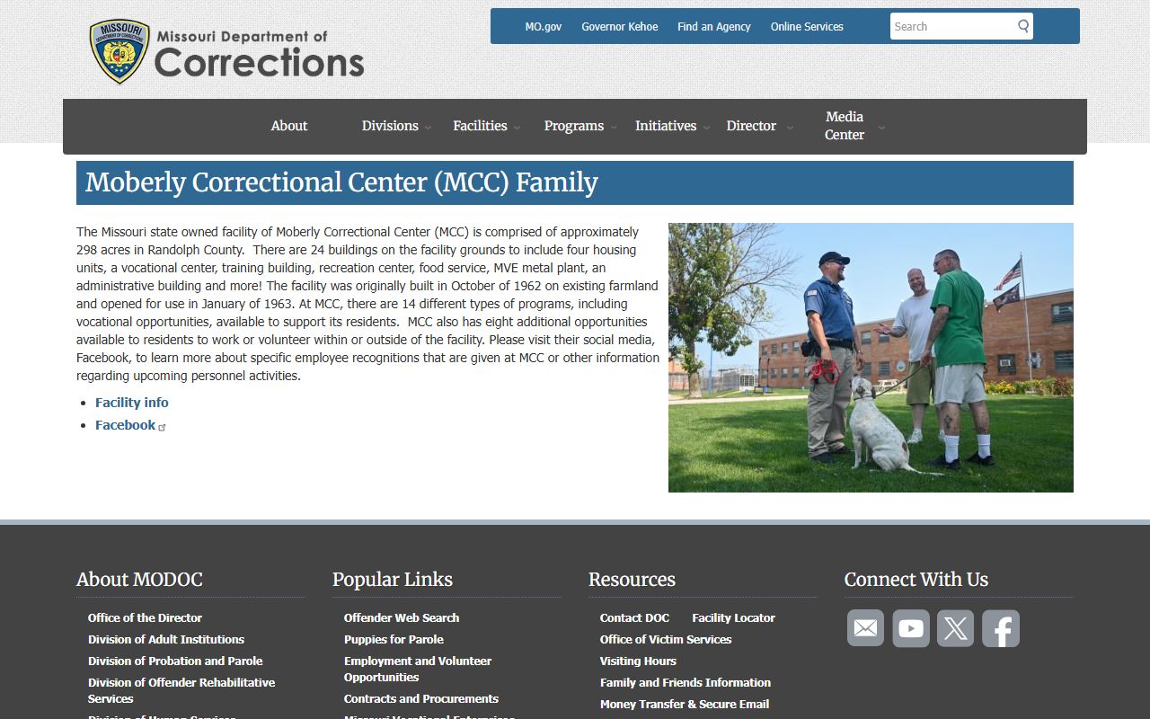 Moberly Correctional Center Randolph County campus and programs
