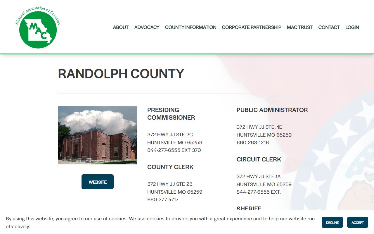 Randolph County inmate records county directory sheriff contact